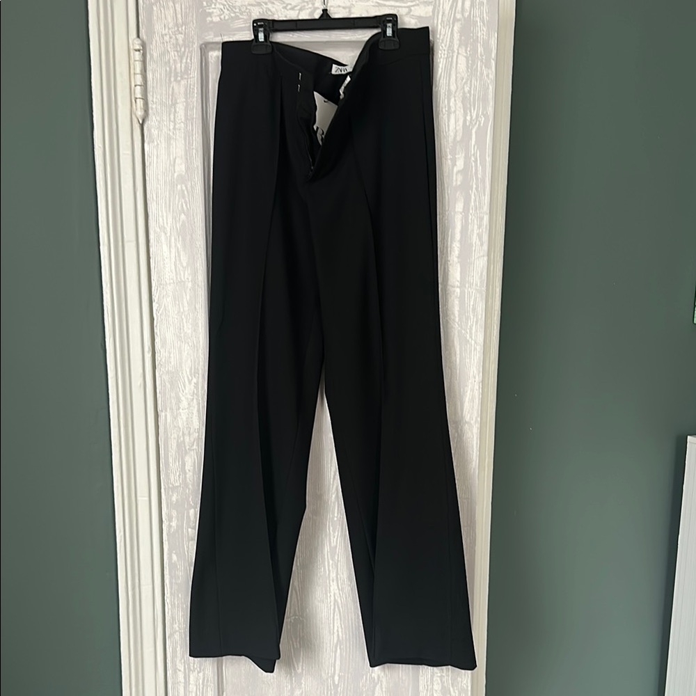 Zara Black Wide-Leg Trousers